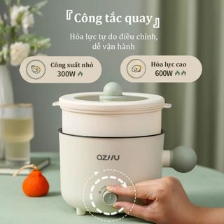 Nồi LẨU MINI Đa Năng OZHU 2 Nấc Nhiệt Kèm Giá Hấp