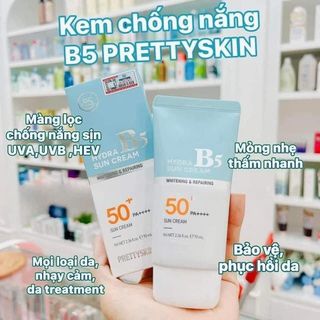 Kem Chống Nắng Phục Hồi Dưỡng Trắng B5 Prety Skin Hàn Quốc Hydra B5 Sun Cream
