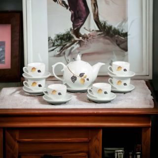 Bộ ấm trà hoa văn đẹp sang từ gốm sứ Bát Tràng Duy Anh