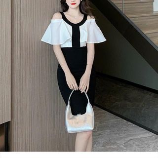 ĐẦM BODY KHOÉT VAI PHỐI MÀU CAO CẤP
