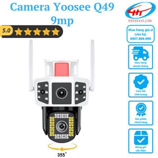 Camera Wifi ngoài trời Yoosee Q49 9MP + Đèn báo động (2 Camera 3 khung hình) giá sỉ