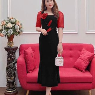 Đầm đuôi cá hoa Hồng sang trọng hàng cao cấp