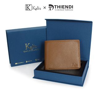 Ví Da Nam Cao Cấp Da Bò Thật Hàng Hiệu KALIS x Thiendi WCSG02 Bóp Ngang Nam Đẹp Da Thật Full Box Có Bảo Hành