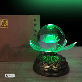 Đèn cầu pha lê đổi màu có tiếng niệm phật