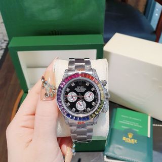 ĐỒNG HỒ NAM CAO CẤP RÔ LE MÁY CƠ VIỀN ĐÁ MÀU