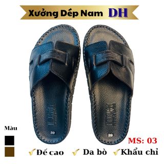 Dép Da nam cao cấp quai bắt chéo sang trọng