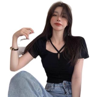 ÁO TAY NGẮN CÓ DÂY CHÉO NGỰC
