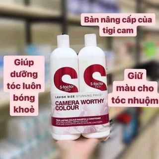 Bộ Gội Xả Tigi Trắng Camera Worthy Colour 750ml Giúp tóc bóng mượt