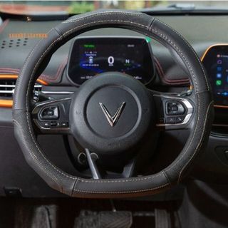 Bọc Vô Lăng VINFAST VF8, VF9, VF7, VF6, VF5,E34 Bọc D CUT 36cm Dáng 3 Sọc Đỏ Thể Thao Cao Cấp