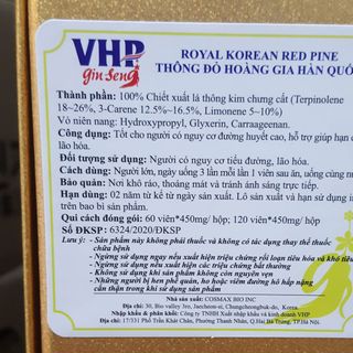 Tinh dầu thông đỏ hoàng gia Deadong Royal Korean Red Pine Hộp 120 viên