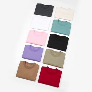 Áo Thun Trơn Cotton Babytee 100%, Áo Thun Cổ Tròn