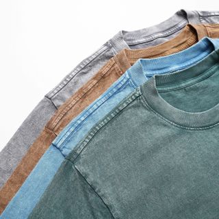Áo Thun Wash Loang 100%, Áo Thun Cổ Tròn, Áo Thun Nam Nữ, Áo Thun Tay Ngắn Unisex Form Rộng Tay Lỡ Oversize