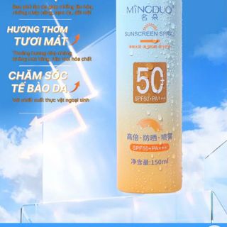 Xịt chống nắng dạng bình xịt đầu phủ 360 độ SPF+ PA+++ Ova Mingduo lọ 150ml, chai sịt dưỡng ẩm, làm trắng, nâng tone da.