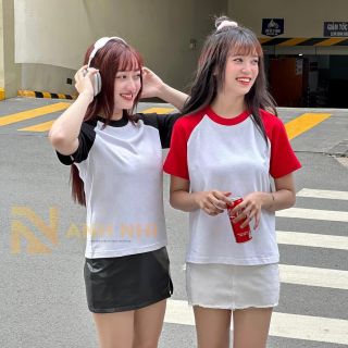 Áo Thun Trơn Cotton Babytee Raglan 100%, Áo Thun Cổ Tròn, Áo Thun Tay Ngắn, Áo Thun Nam Nữ