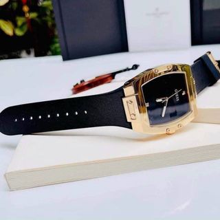 ĐỒNG HỒ NAM CAO CẤP GUE S DÂY CAO SU BỌC DA ĐEN MẶT TO CHỮ NHẬT NAM TÍNH