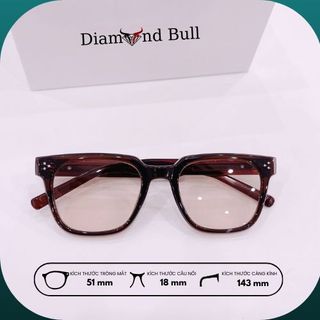 Gọng Kính Râm Mát Nam Nữ Thời Trang Diamond Bull Store Dáng Vuông Gọng Nhựa Mắt Râm Chống Tia UV N02