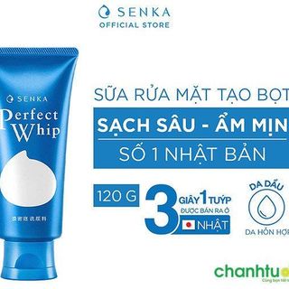 Sữa rửa mặt Senka Nhật bản Perfect Whip màu xanh