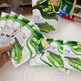 Set 10 miếng Mặt nạ dưa chuột làm sạch da , cấp , giữ ẩm , tái tạo da dịu nhẹ , phù hợp với mọi loại da
