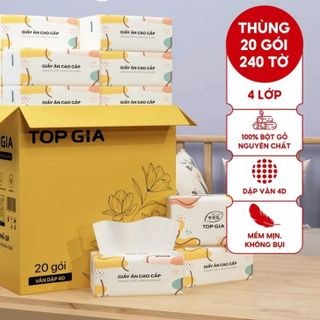 Giấy ăn đa sắc nhà Top gia thùng 20 gói