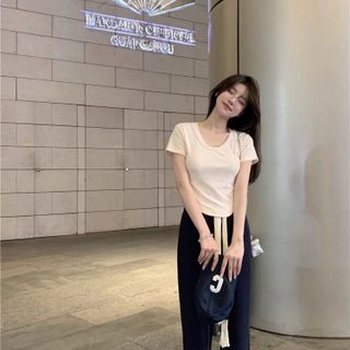 Áo thun nữ trơn dài đủ màu form babytee ôm gọn tôn dáng chất thun dày dặn vạt bầu tôn dáng sẵn sll