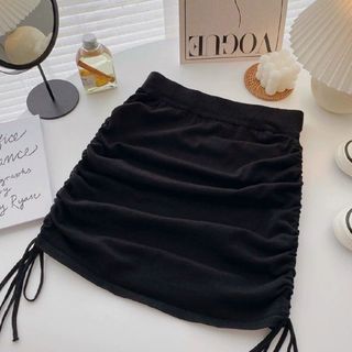 Chân váy xếp ly rút dây hai bên hông có quần bên trong ôm body lưng cao vải thun co giản hàng đẹp giá sỉ sẵn sll