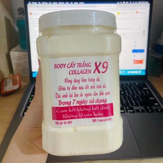 Hộp 1kg Kem Body Cấy Trắng Collagen X9 Trắng Bật Tone , Ko Lộ Vân, Ko Bết Rít Không lộ vân kem