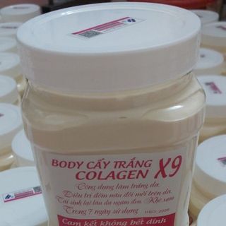 Hộp 1kg Kem Body Cấy Trắng Collagen X9 Trắng Bật Tone , Ko Lộ Vân, Ko Bết Rít Không lộ vân kem