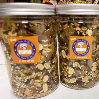 Hủ 500gr Chuối xào dừa gừng tắc mix đậu phộng mè rang thủ công