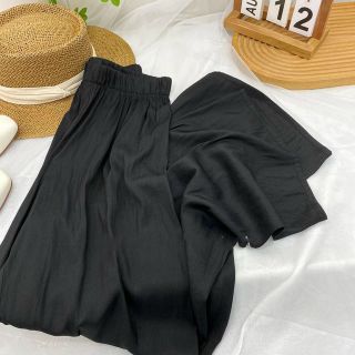 Quần ống rộng suông cạp cao vải thun gân dày dặn nhẹ nhàng thoáng mát form đẹp tôn dáng hot hit mẫu mới bán chạy sll