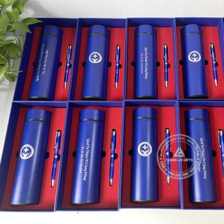 Sét quà tặng ( Binh giữ nhiệt + Bút ký ) in ấn theo yêu cầu