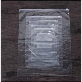 Túi zip có khóa kéo trong hai mặt trơn nhựa PE đóng quần áo, đồ thời trang chất dẽo dai - 5 giây