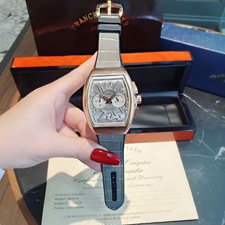 ĐỒNG HỒ NAM TRUNG CẤP FRANK MULER DÂY CAO SU BỌC DA NIỀNG TRƠN