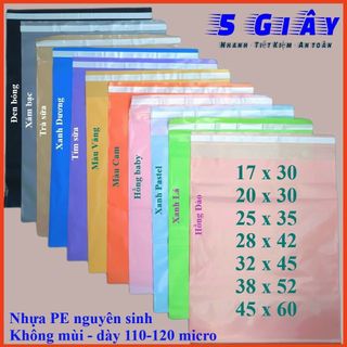 [1Kg–Siêu Dày-Màu Xanh Pastel] Túi gói hàng niêm phong tự dính - túi đóng hàng chuyển phát nhanh có sẵn keo dính – 5 GIÂY