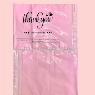 (1 Kg)Túi gói hàng niêm phong in sẵn chữ thank you loại dày đủ màu đủ size (MSP02) - 5 giây
