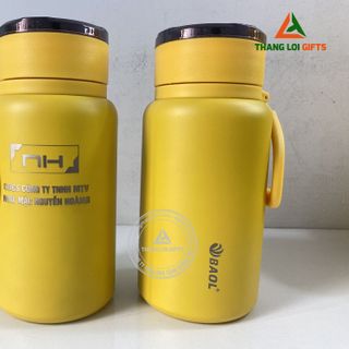 Bình giữ nhiệt có quai xách dung tích 1000ml , inox 304 in ấn logo làm quà tặng nhân viên