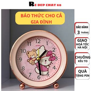 Đồng Hồ Báo Thức để bàn Sanrio có chuông reo lớn, Đồng hồ để bàn Decor Phụ Kiện Văn Phòng Phẩm