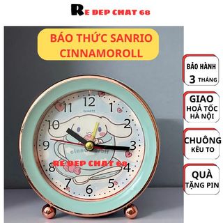 Đồng Hồ Báo Thức để bàn Sanrio có chuông reo lớn, Đồng hồ để bàn Decor Phụ Kiện Văn Phòng Phẩm