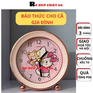 Đồng Hồ Báo Thức để bàn Sanrio có chuông reo lớn, Đồng hồ để bàn Decor Phụ Kiện Văn Phòng Phẩm