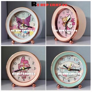 Đồng Hồ Báo Thức để bàn Sanrio có chuông reo lớn, Đồng hồ để bàn Decor Phụ Kiện Văn Phòng Phẩm