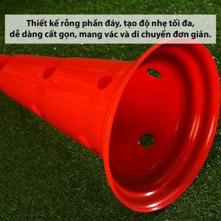 Nấm tập chiến thuật bóng đá, có lỗ xỏ gậy nâng cao bài tập, marker khởi động chạy, nhảy, nấm chóp chướng ngại vật