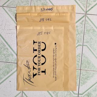 (1 Kg)Túi gói hàng niêm phong in sẵn chữ thank you loại dày đủ màu đủ size (MSP01) - 5 giây