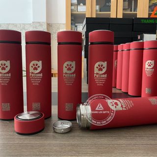 Bình giữ nhiệt Inox Màu đỏ Khắc logo  & In ấn theo yêu cầu Hồ Chí Minh