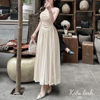 ĐẦM 2 DÂY NHÚN FORM DÀI THUN GÂN - LÊ PHƯƠNG BOUTIQUE