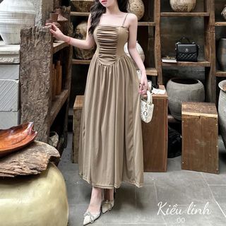 ĐẦM 2 DÂY NHÚN FORM DÀI THUN GÂN - LÊ PHƯƠNG BOUTIQUE