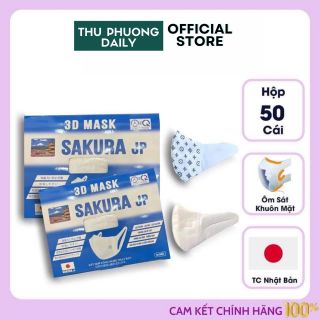Khẩu trang 3D sakura hộp 50 chiếc