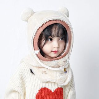 Mũ Lông Cừu Mềm Mịn Trùm Đầu Kèm Kính Chắn Gió Chống Bụi Cho Bé