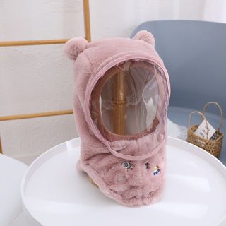 Mũ Lông Cừu Mềm Mịn Trùm Đầu Kèm Kính Chắn Gió Chống Bụi Cho Bé