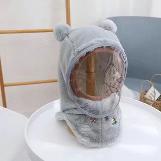 Mũ Lông Cừu Mềm Mịn Trùm Đầu Kèm Kính Chắn Gió Chống Bụi Cho Bé
