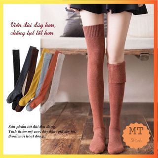 Tất Vớ Cổ Cao Qua Gối Ủ Kem , Chống Nắng Chất Cotton Len Dày , Mềm Mịn Thời Trang