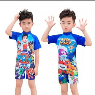 Bộ đồ bơi liền thân cho bé trai 2 3 4 5 6 7 tuổi hoạ tiết siêu nhân